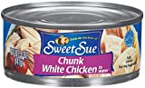 SWEET SUE Chunk White Chicken in Water, High Protein Food, Keto Food and Snacks, Gluten Free Food, High Protein Snacks, Bulk Canned Food, 5 Ounce Cans (Pack of 24)