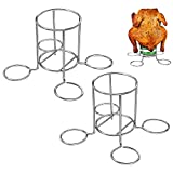 Chicken Holder Pack of 2, OVERTANG Stainless Steel Beer Can Chicken Holders Rack Stand for Grill, Roaster, Smoker, Oven, BBQ, Silver
