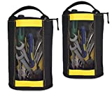 MELOTOUGH Canvas Zipper Tool Pouch Zipper Bag -Fastener bag with Mesh Window and Hanging Grommets 2 pack
