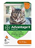 Advantage II Small Cat Vet-Recommended Flea Treatment & Prevention | Cats 5-9 lbs. | 6-Month Supply