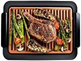 Gotham Steel Smokeless Indoor Grill, Nonstick Indoor Smokeless Grill with Ceramic Coating & Adjustable Heating, Indoor Grill Electric Smokeless with Dishwasher Safe Removable Grill Plate, Toxin Free