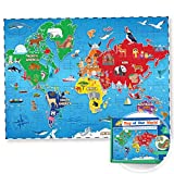 World Map Puzzle for Kids - 75 Piece - World Puzzles with Continents - Childrens Jigsaw Geography Puzzles for Kids Ages 4-8, 5, 6, 7, 8-10 Year Olds - Globe Atlas Puzzle Maps for Kids Learning Games