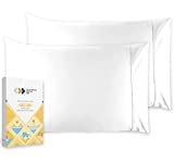 California Design Den 100% Cotton Pillowcases, Pillow Case Set of 2, Fits Standard & Queen Pillows, Luxury 400 Thread Count Sateen Pillowcases Perfect for Home, Hotels & Hospital Use (Bright White)
