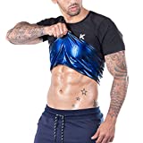 Kewlioo Men's Sauna Suit Shirt - Heat Trapping Sweat Compression Vest, Shapewear Top, Gym Exercise Versatile Heat Shaper Jacket (Black, XL)