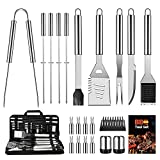 OlarHike BBQ Grill Accessories Set for Men Women, 22PCS Grilling Utensils Tools Set, Stainless Steel BBQ Tools Gift with Spatula, Tongs, Skewers for Barbecue, Camping, Kitchen