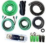 0 Gauge Amp Kit True AWG Amplifier Install Wiring 0 Ga 20 Ft Power Cable, 5500W