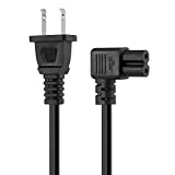 [UL Listed] 12FT Right Angle Figure 8 Power Cord Compatible with Samsung TCL Roku LG harp Toshiba Insignia Sony LED LCD TV