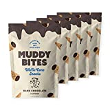 Muddy Bites Chocolate Filled Bite Size Waffle Cone Snack (Dark Chocolate, 5 Bags)