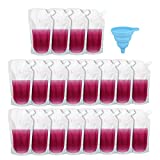 20 Pcs Flasks Liquor Cruise Pouch Reusable Sneak Alcohol Travel Drinking Flask Concealable Plastic Flasks bags with Funnel (16 oz)