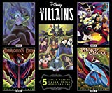 Ceaco - Disney/Pixar 5 in 1 Multipack Jigsaw Puzzle Sets, Disney Villains - Cruella Deville, Ursula, Maleficent Dragon's Den, Snow White Wicked Chalace, Disney Evil Villains Portrait