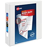 Avery 1.5" Heavy Duty View 3 Ring Binder, One Touch EZD Ring, Holds 8.5" x 11" Paper, 1 White Binder (79195)