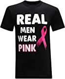 Real Men Wear Pink Breast Cancer Awareness Men's T-Shirt - (X-Large) - Black