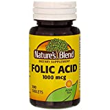 Swanson Nature's Blend Folic Acid 1000 mcg 100 Tablets