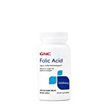 GNC Folic Acid 1000 mcg | Supports Healthy Fetal Development, Required for Proper Red Blood Cell Formation, Vegetarian Formula | 100 Tablets