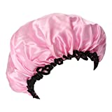 Kim Kimble Slumber Cap Hair Bonnet (Pink Silk) - Helps Hair Retain Moisture - Protects Styling