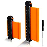 Contour Gauge with Lock, Profile Gauge, 2 Pack Contour Duplication Gauge 5” and 10”, Wider Precise Measuring Contour Gauge Duplicator Fit for Corner, Pipe, Tile, Flooring, Woodworking and DIY (Orange)