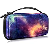 Fintie Carrying Case for Nintendo Switch OLED Model 2021/Switch 2017, [Shockproof] Hard Shell Protective Cover Travel Bag w/10 Game Card Slots for Switch Console Joy-Con & Accessories, Galaxy