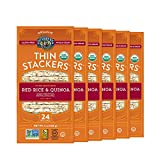 Lundberg Organic Thin Stackers, Red Rice & Quinoa, Salt-Free, 6 oz (Pack of 6), Thin Multigrain Rice Cakes, Gluten-Free, Vegan, Healthy Snacks