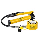 NEWTRY 20 ton Low Profile Hydraulic Jack Porta Power Kit + CP-180 Manual Hydraulic Hand Pump, Industrial Mini Hydraulic Cylinder, Stroke 0.47