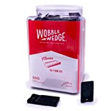 Wobble Wedges Flexible Plastic Shims, 300 Pack - Multi-Purpose Shim Wedges for Home Improvement and Work - Plastic Wedge, Table Shims, Toilet Shims, Furniture Levelers - Black Wedges, Leveling Feet