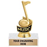 6" Gold Music Note Trophies - Personalized Music Trophy Award