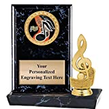 6"X6" Music Treble Clef Plaque Award, Music Note Trophy with Custom Engraving
