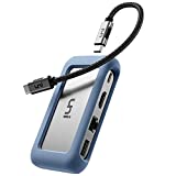 USB C Hub, uni USB Type C 8 in 1 Hub with Detachable Connector, 4K HDMI, Ethernet, SD/MicroSD Card Reader, Up to 100W, Compatible for MacBook Pro 2018, iPad Pro 2018, Galaxy S10/S9 & More