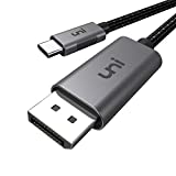 USB C to DisplayPort Cable for Home Office (4K@60Hz, 2K@165Hz), uni Sturdy Aluminum DisplayPort to USB C Cable [Thunderbolt 3 Compatible] for MacBook Pro, MacBook Air/iPad Pro 2020/2018, XPS 15/13