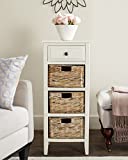 Safavieh American Homes Collection Michaela Side Table, 15" x 11.8" x 35.8", Distressed White