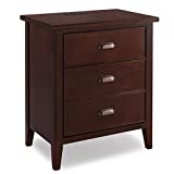 Leick Home Laurent Nightstand with Drawer, Door and AC/USB Charging Outlet, Chocolate Cherry