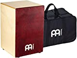 Meinl Percussion Cafe Cajon Box Drum Plus Bag with Snare and Bass Tone for Acoustic Music  Made in Europe  Baltic Birch Wood, Play with Your Hands, 2-Year Warranty, Natural/Wine Red (BC1NTWR)