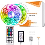 Lumoonosity Led Strip Lights 32.8ft, Led Light Strips with Remote Control for Bedroom Decoration, Color Changing Light Strip, Led RGB Strip Lights with 44 Key Controller (2 Rolls of 16.4ft)