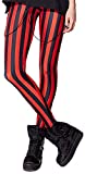 Sister Amy Women's High Waist Black/Red Contrast Color Digital Printted Ankle Elastic Tights Legging