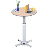 Adjustable Height Multifunctional Round Table - Perfect use for Cocktail Table, Sit to Stand Desk, Side Table - and More!