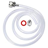 LitKiwi Draft Beer Line with Connectors,Part of Kegerator Kit,10 Feet-Clear Vinyl Tubing Hose 516ID 716 Stainless Steel Barb Fitting,for Tap Tower Keg Homebrewing, 10 Feet Tube & Fitting