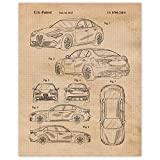 Vintage Alfa Romeo Giulia Patent Poster Prints, Set of 1 (11x14) Unframed Photo, Wall Art Decor Gifts Under 15 for Home, Office, Garage, Man Cave, College Student, Teacher, Italy Cars & Coffee Fan