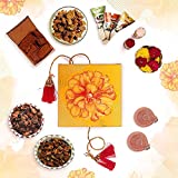 GO DESi Celebration Gift Box - Premium Indian Confectionery Kit with Lamp and Roli Chawal for Festivals