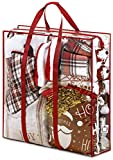 ZOBER Christmas X-Large Accessory Storage Bag Clear, Slim Xmas Decoration Storage Bag for All Christmas Decorations - Seasonal Clothing,