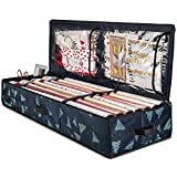 BoxLegend Christmas Wrapping Paper Storage Organizer Bag with Pocket (Blue)