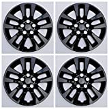 New Wheel Covers Hubcaps Fits 2013-2018 Nissan Altima; 16 Inch; 10 Spoke; Gloss Black; Plastic; Set of 4
