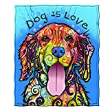 Fleece Throw Blanket by Dean Russo (Dog is Love)