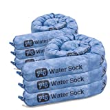 PIG Home Solutions Super Water-Absorbing SAP Sock - 6 Pack - 3" x 48" - Absorbs up to 1.75 Gal per Sock - Blue - PM50635