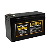 NERMAK 12V 10Ah Lithium LiFePO4 Deep Cycle Battery, 2000+ Cycles Rechargeable Battery for Solar/Wind Power, Small UPS, Lighting, Scooters, Power Wheels, Fish Finder and More, Built-in 10A BMS