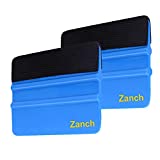 Zanch Blue Felt Squeegee Tool Vinyl Squeegee Graphic Decal Wrapping Car Film Wrap Scrape Wallpaper Installing Window Tint Craft Scraper with Black Fabric Felt Edge 2Pcs …