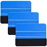 Durable Black Felt Edge Vinyl Squeegee Tool 4-Inch, Car Vinyl Film Wrapping Decal Squeegee Window Tint Work, Professional Scratch Free Squeegee (Pack of 3)