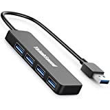 4-Port USB Hub 3.0, T-Sound USB Splitter for Laptop, Ps4 Keyboard and Mouse Adapter for Dell, Asus, HP, MacBook Air, Surface Pro, Acer, Xbox, Flash Drive, HDD, Console, Printer, Camera