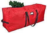 Primode Christmas Tree Storage Bag | Fits Up to 7-8 Ft. Disassembled Holiday Tree | 50” x 15” x 20” Tree Container | Durable 600D Oxford Material | Heavy Duty Xmas Storage Box (Red)