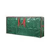 Christmas Tree Storage Bag - Fits Up to 9 ft Holiday Xmas Disassembled Trees with Durable Reinforced Handles & Dual Zipper - Waterproof Material Protects from Dust, Moisture & Insects (Green)