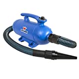 XPOWER B-27 Super Tub Pro 6 HP, Double Motor Dog Force Dryer- Adjustable Variable Speed- Used for Bathers, Self-Wash Stations, Pet Grooming - Blue