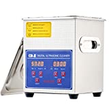 CREWORKS Ultrasonic Cleaner with Heater Timer, 60W 2L Stainless Steel Jewelry Cleaner for Professional Tool Watch Glasses Retainer Denture Parts Cleaning, 5.9"x5.5"x3.9" Tank Sonic Cavitation Machine